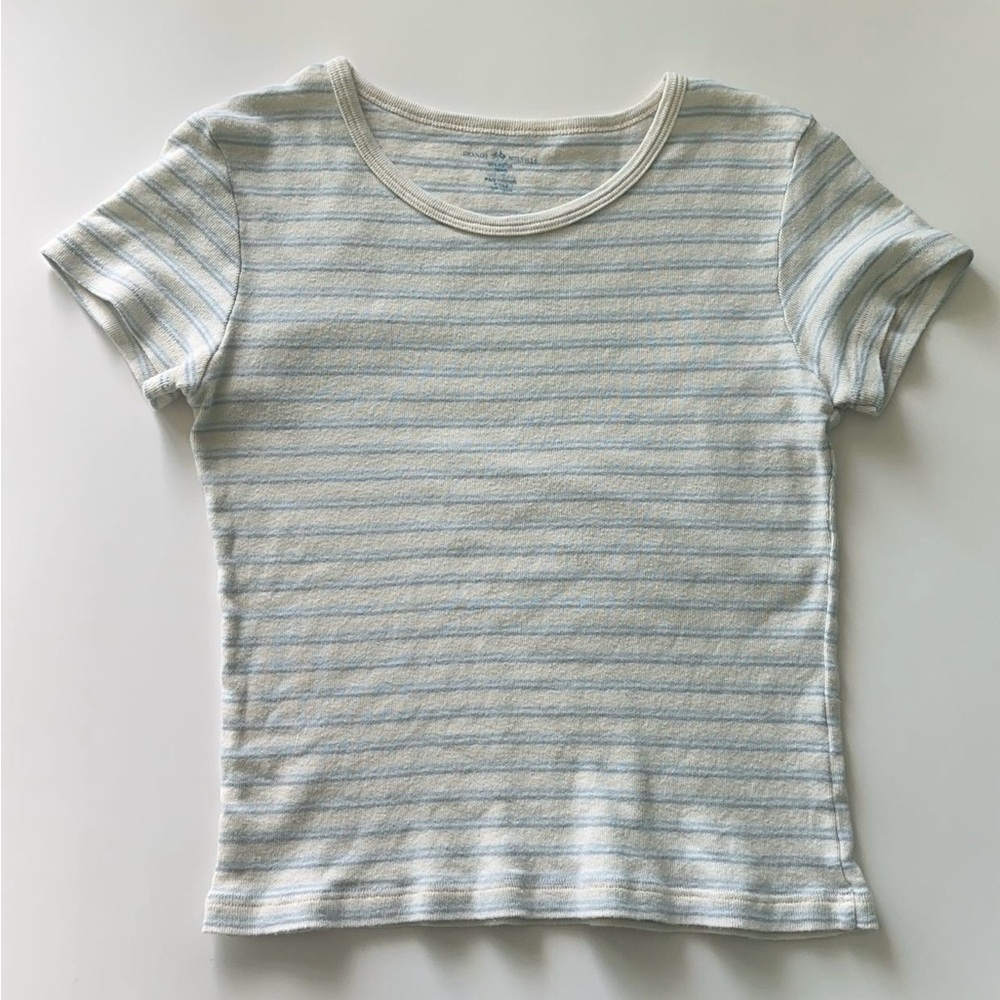 white and blue stripped brandy top